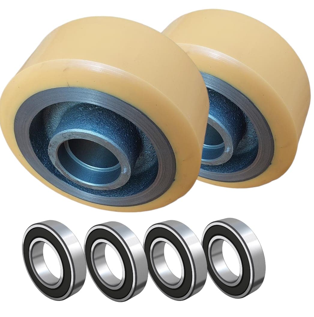Cj 2 Rodas Apoio 125x50 400043 +4 Rolamentos 6203 Paletrans